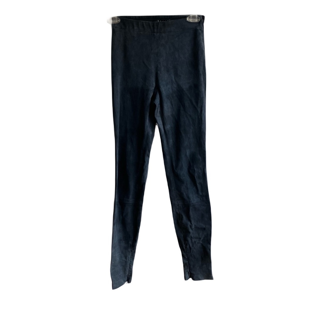 Theory Black Suede Tonerma Leggings Size 00 Ankle Zip Skinny Pants High Rise - Picture 4 of 11